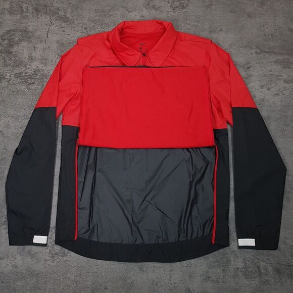 NIKE Ohio State Buckeyes 1/4 Zip Lightweight Coaches Jacket Mens SMALL Red - Picture 3 of 9